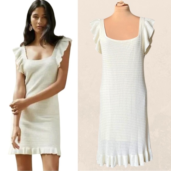 House of Harlow [Medium] Ivory Crocheted Mini Dress - EUC - Picture 1 of 9